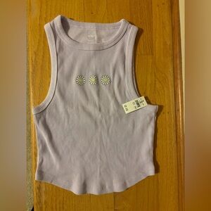 NWT Aerie lavender smiley face flower tank top